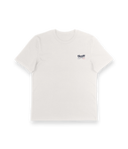 White t-shirt with 'tkoff' logo on a white background